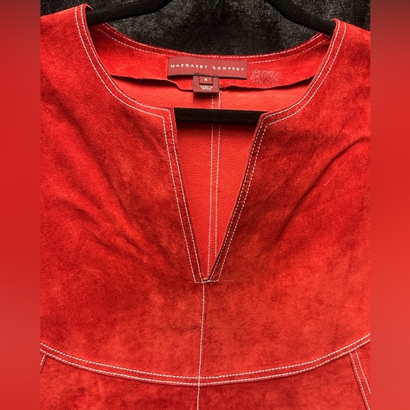 Vintage Red Suede Margaret Godfrey Cape Size Small - Picture 3 of 6